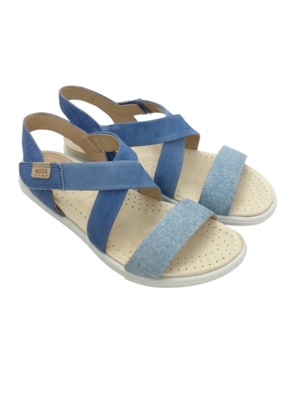 ECCO Damara Sandal Blue Indigo Leather Size 11 EU 42